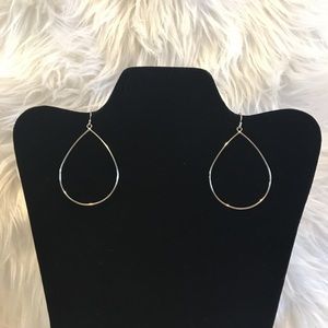 Tear Drop Silver Dangle Earrings French Wire Dainty Simple Minimalist Classic
